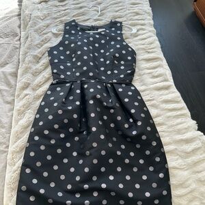 J. Crew Black Dress with Silver Dots
